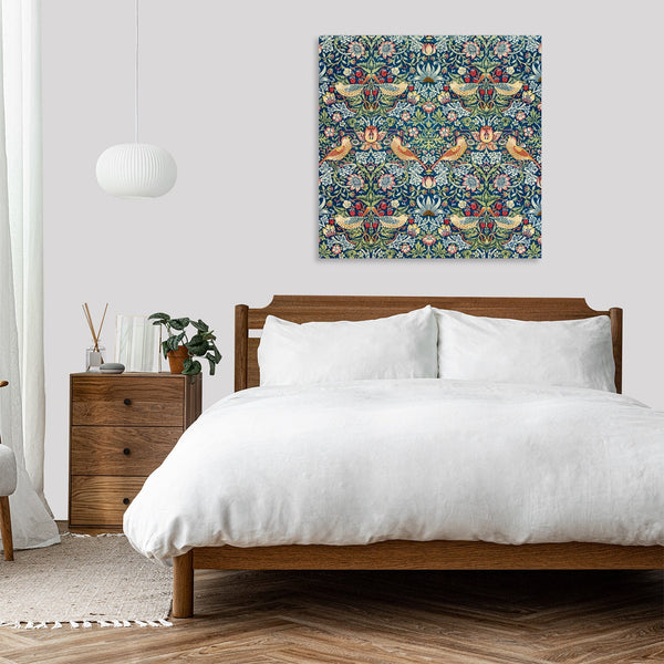Quadro Stampa su Tela con Telaio in Legno William Morris - Strawberry Thief