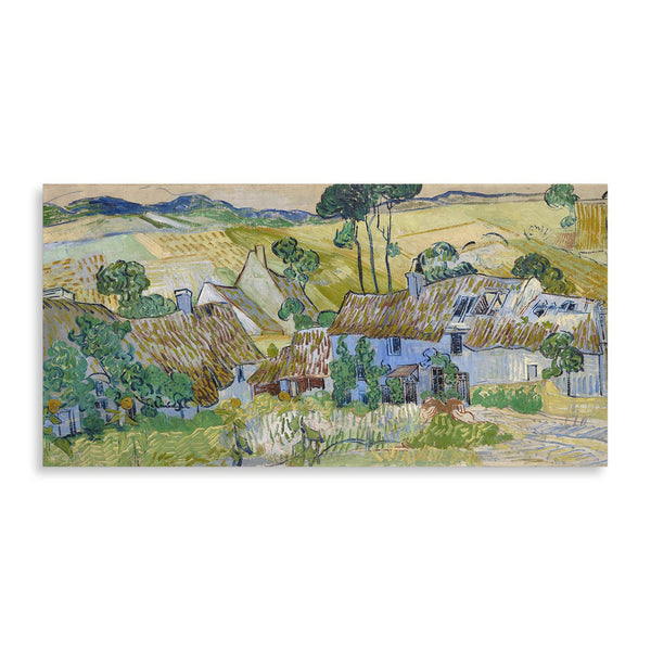 Quadro Stampa su Tela con Telaio in Legno Vincent van Gogh - Farms near Auvers