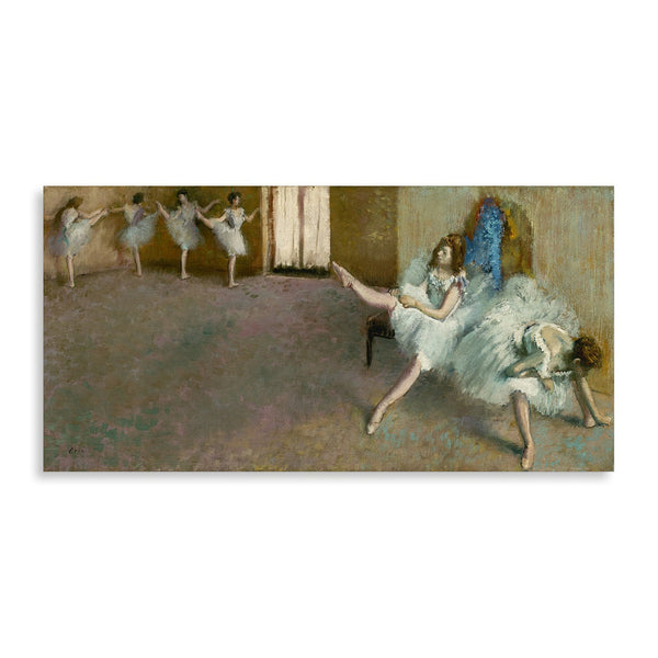 Quadro Stampa su Tela con Telaio in Legno Edgar Degas - Before the Ballet