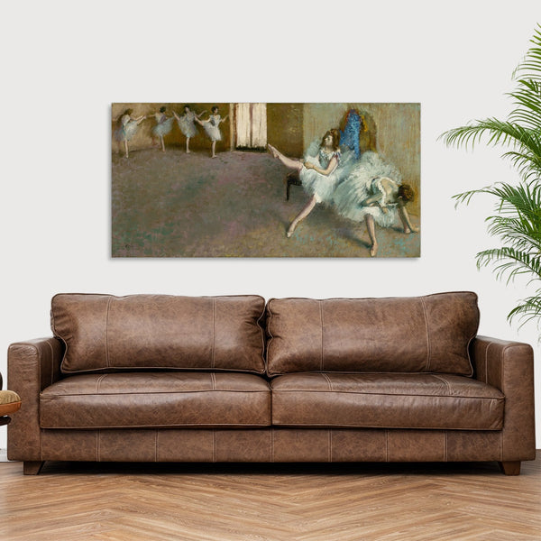 Quadro Stampa su Tela con Telaio in Legno Edgar Degas - Before the Ballet
