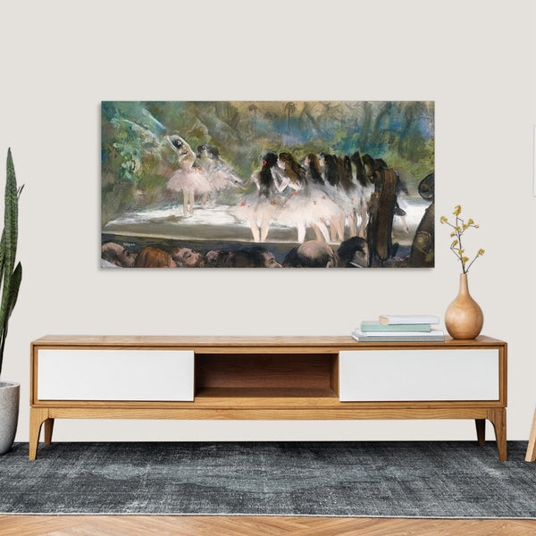 Quadro Stampa su Tela con Telaio in Legno Edgar Degas - Ballet at the Paris Opéra