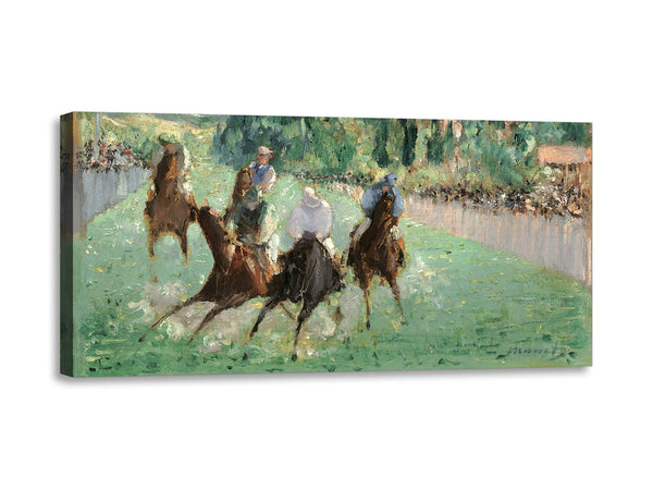 Quadro Stampa su Tela con Telaio in Legno Edouadr Manet - At the Races
