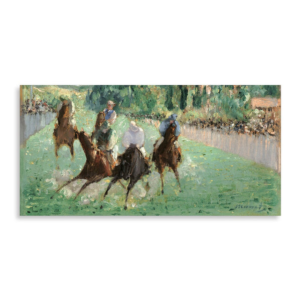 Quadro Stampa su Tela con Telaio in Legno Edouadr Manet - At the Races