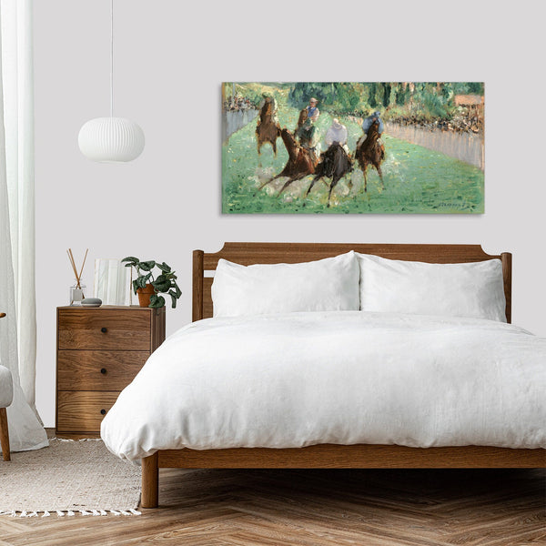 Quadro Stampa su Tela con Telaio in Legno Edouadr Manet - At the Races