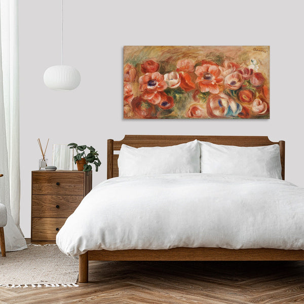 Quadro Stampa su Tela con Telaio in Legno Pierre-Auguste Renoir - Anemones