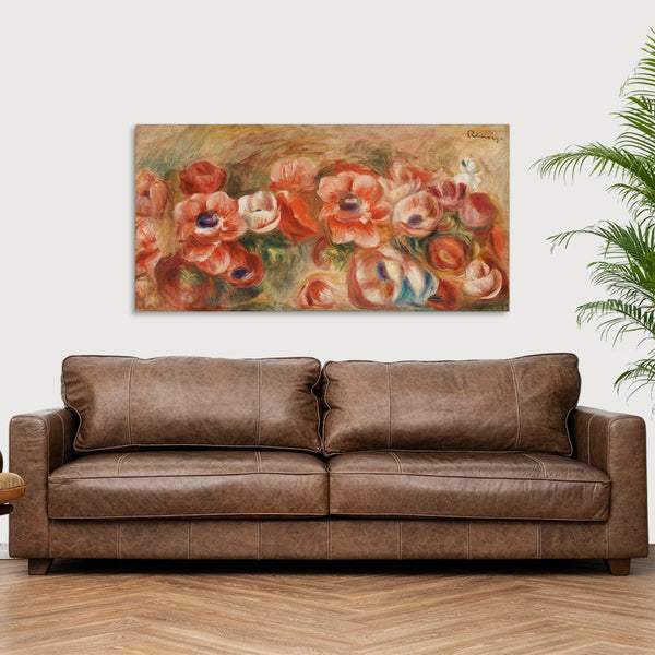 Quadro Stampa su Tela con Telaio in Legno Pierre-Auguste Renoir - Anemones