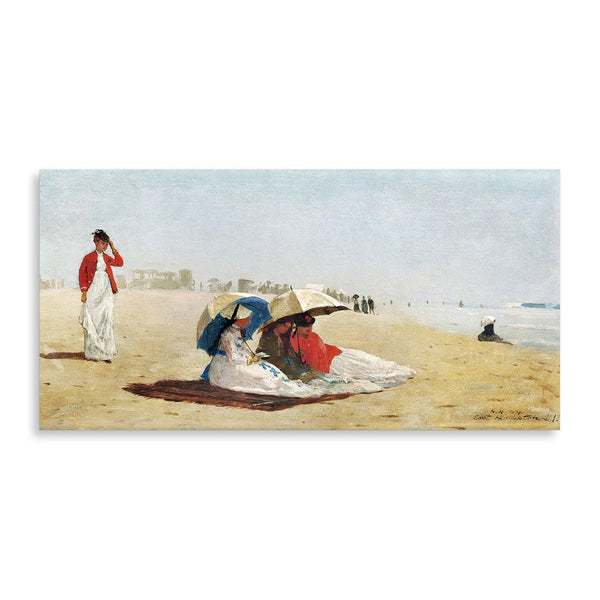 Quadro Stampa su Tela con Telaio in Legno Winslow Homer - East Hampton Beach, Long Island