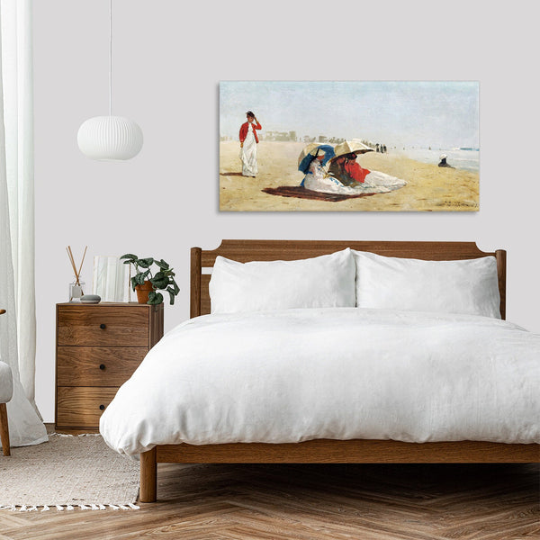 Quadro Stampa su Tela con Telaio in Legno Winslow Homer - East Hampton Beach, Long Island