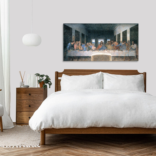 Quadro Stampa su Tela con Telaio in Legno Leonardo da Vinci - The Last Supper