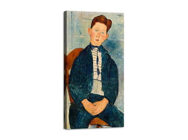 Quadro Stampa su Tela con Telaio in Legno Amedeo Modigliani - Boy in a striped sweater