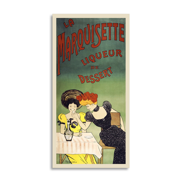 Quadro Stampa su Tela con Telaio in Legno Leonetto Cappiello - The marquisette dessert liqueur