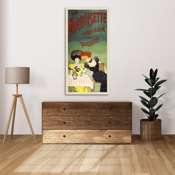 Quadro Stampa su Tela con Telaio in Legno Leonetto Cappiello - The marquisette dessert liqueur