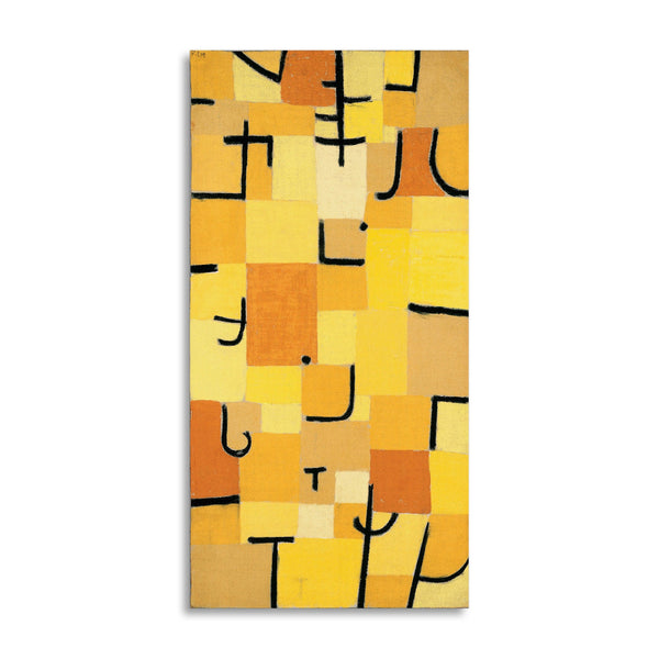 Quadro Stampa su Tela con Telaio in Legno Paul Klee - Signs in Yellow
