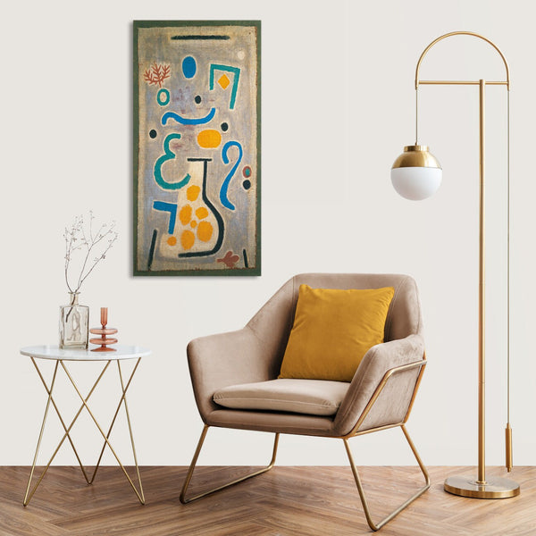 Quadro Stampa su Tela con Telaio in Legno Paul Klee - Die Vase