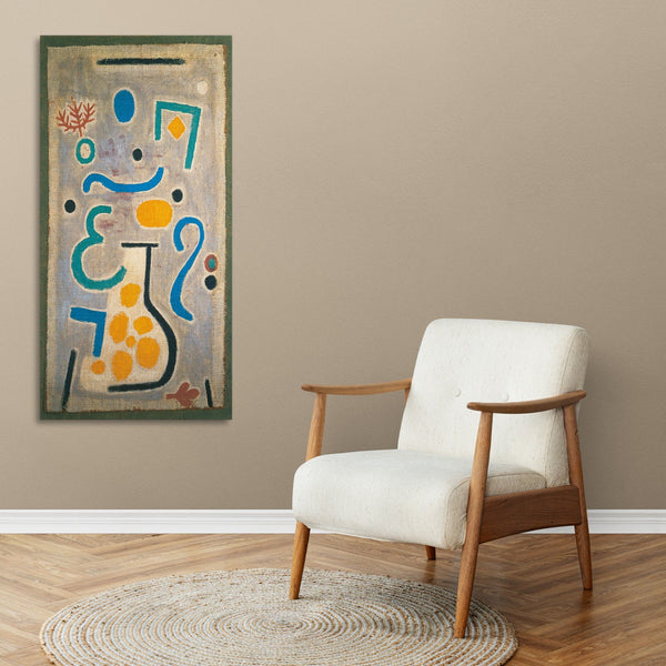 Quadro Stampa su Tela con Telaio in Legno Paul Klee - Die Vase