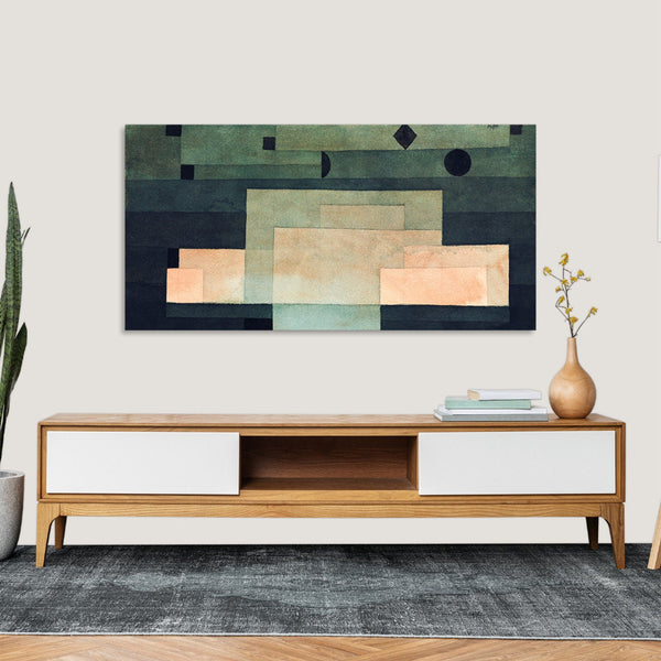 Quadro Stampa su Tela con Telaio in Legno Paul Klee - The Firmament Above the Temple
