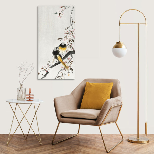 Quadro Stampa su Tela con Telaio in Legno Ohara Koson - Two sable