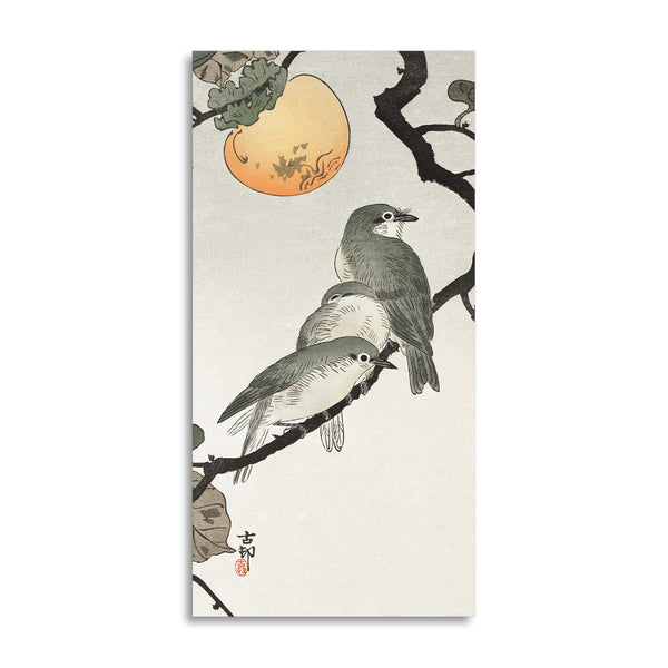 Quadro Stampa su Tela con Telaio in Legno Ohara Koson - Birds and plants