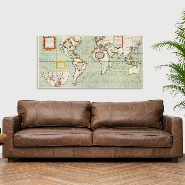 Quadro Stampa su Tela con Telaio in Legno Samuel Thornton - Nova and accuratissima totius terrarum