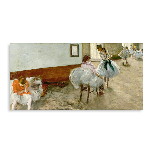 Quadro Stampa su Tela con Telaio in Legno Edgar Degas - The Dance Lesson