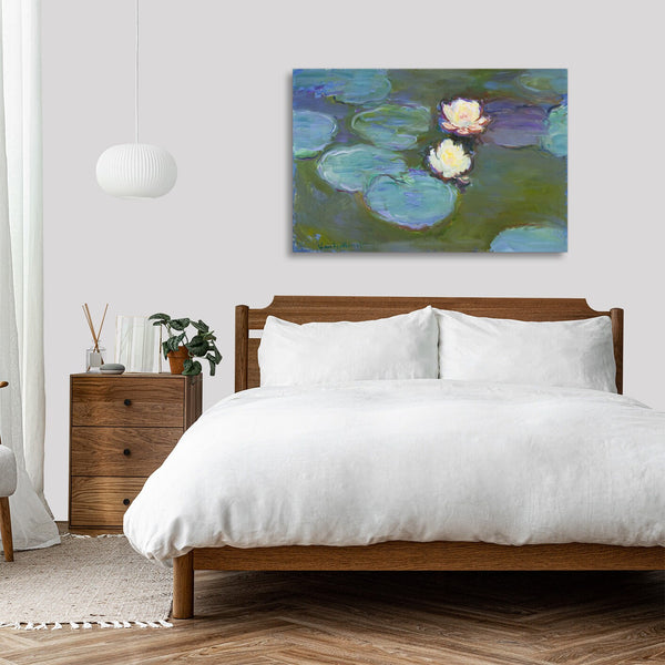 Quadro Stampa su Tela con Telaio in Legno Claude Monet - Nympheas