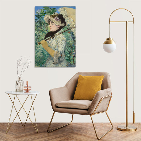 Quadro Stampa su Tela con Telaio in Legno Edouadr Manet - Jeanne Spring