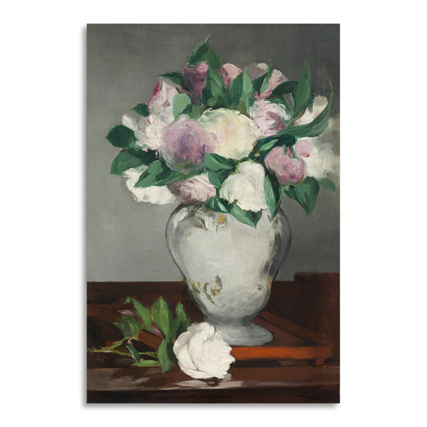 Quadro Stampa su Tela con Telaio in Legno Edouadr Manet - Peonies