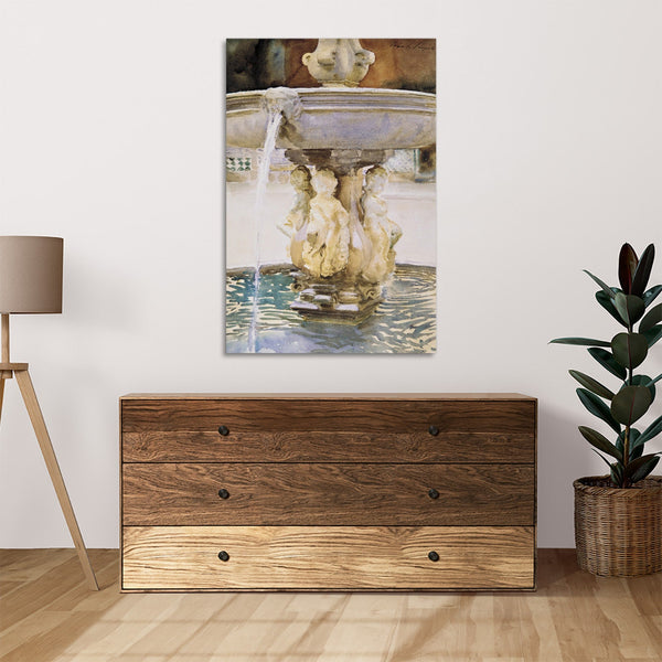 Quadro Stampa su Tela con Telaio in Legno John Singer Sargent - Spanish Fountain