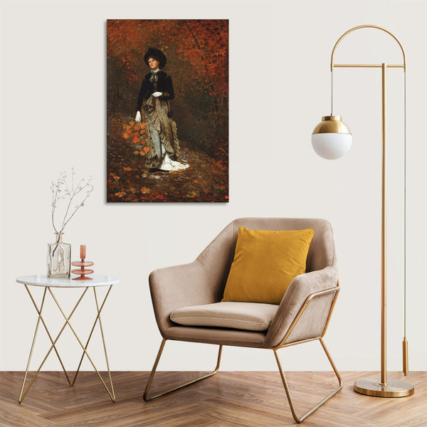 Quadro Stampa su Tela con Telaio in Legno Winslow Homer - Autumn