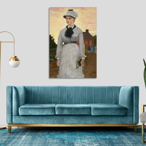 Quadro Stampa su Tela con Telaio in Legno Winslow Homer - The Red School House