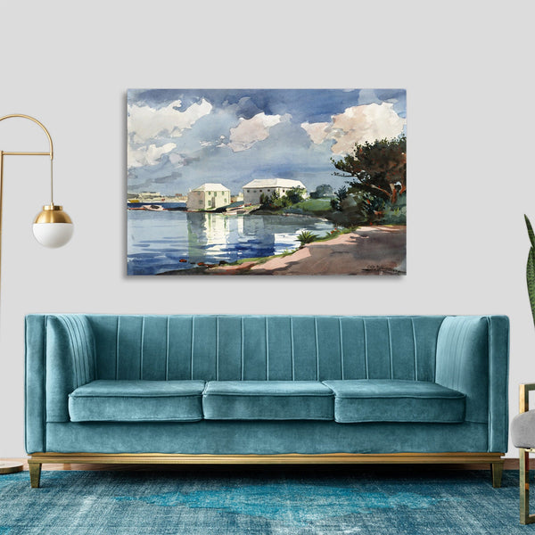 Quadro Stampa su Tela con Telaio in Legno Winslow Homer - Salt Kettle, Bermuda