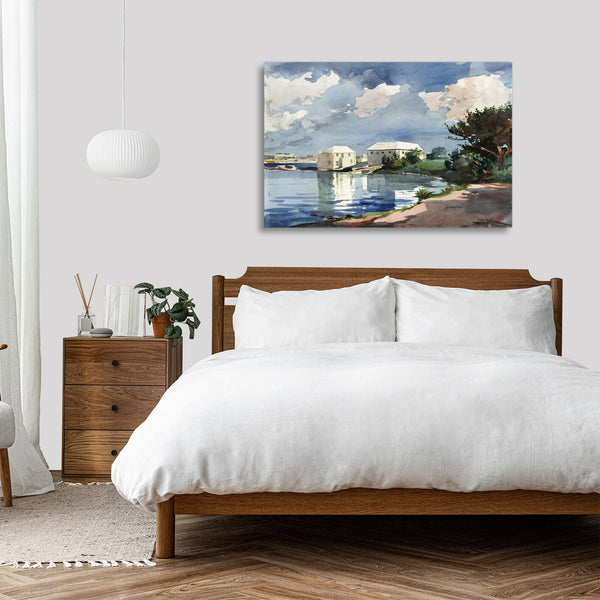 Quadro Stampa su Tela con Telaio in Legno Winslow Homer - Salt Kettle, Bermuda
