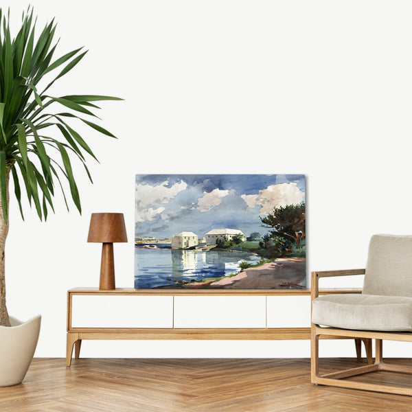 Quadro Stampa su Tela con Telaio in Legno Winslow Homer - Salt Kettle, Bermuda