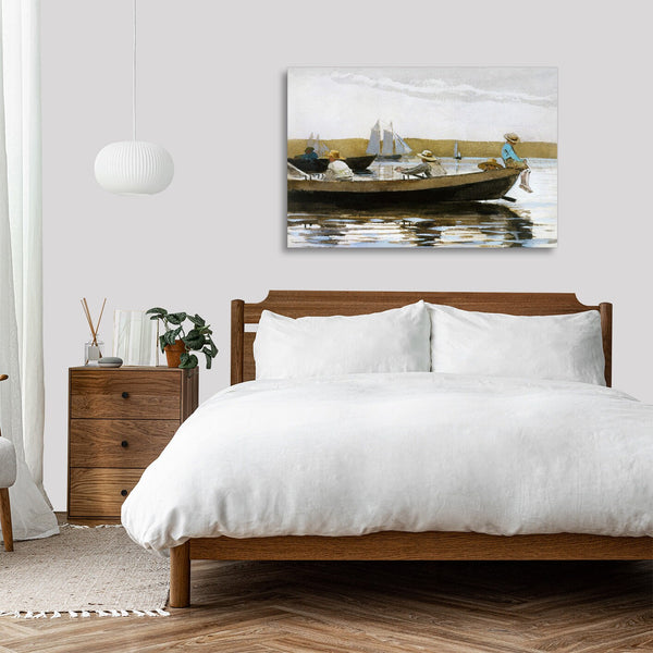 Quadro Stampa su Tela con Telaio in Legno Winslow Homer - Boys in a Dory