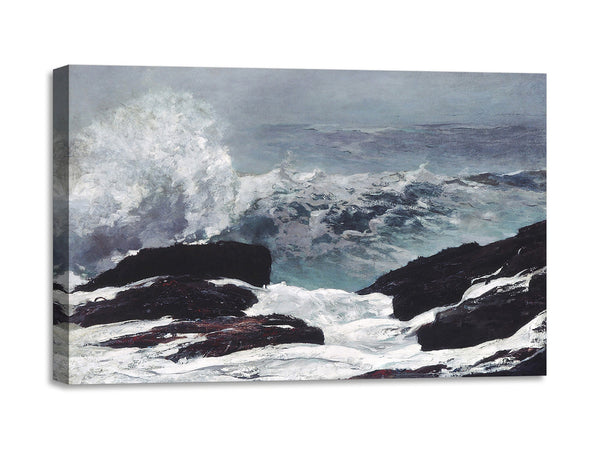 Quadro Stampa su Tela con Telaio in Legno Winslow Homer - Northeaster
