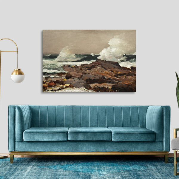 Quadro Stampa su Tela con Telaio in Legno Winslow Homer - Eastern Point