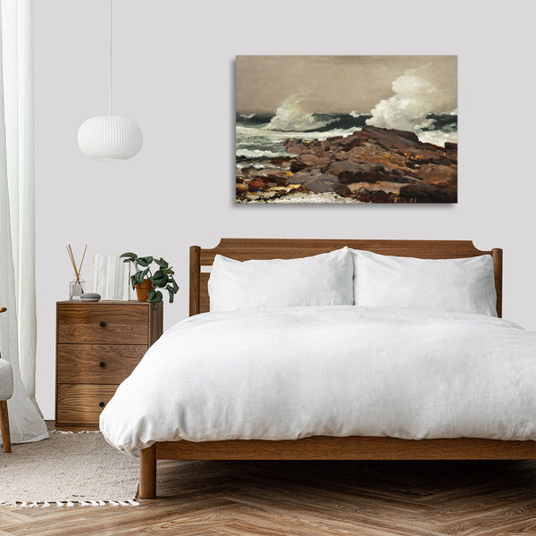 Quadro Stampa su Tela con Telaio in Legno Winslow Homer - Eastern Point