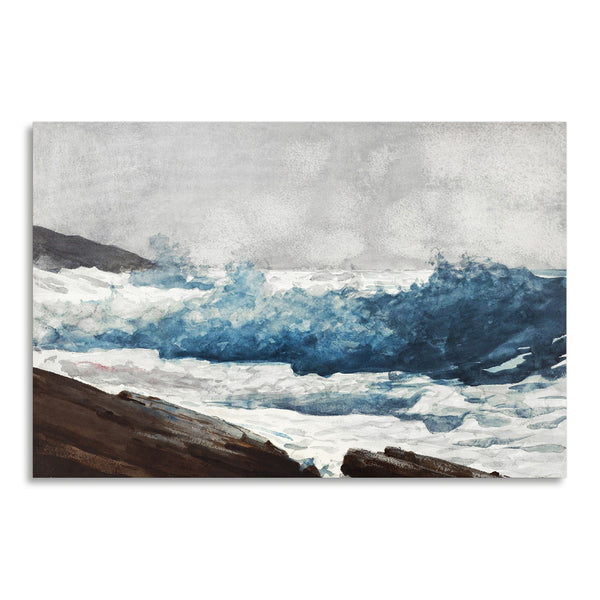 Quadro Stampa su Tela con Telaio in Legno Winslow Homer - Prout’s Neck, Breakers