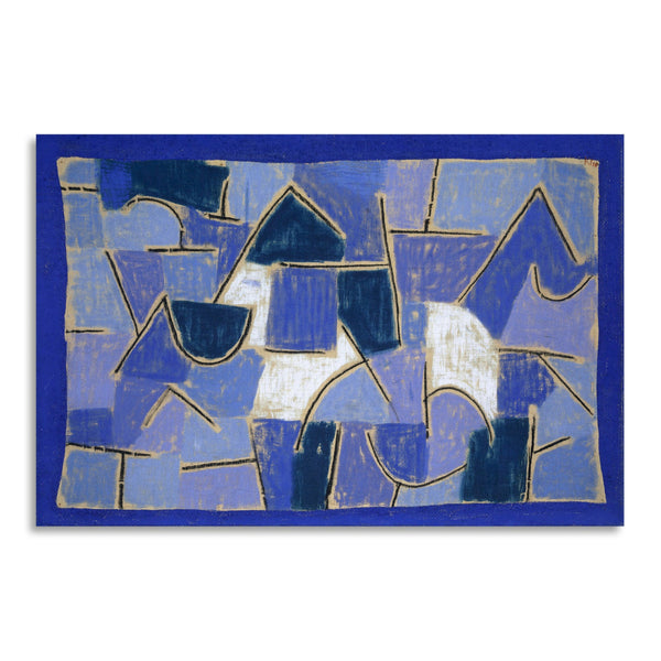 Quadro Stampa su Tela con Telaio in Legno Paul Klee - Blue night