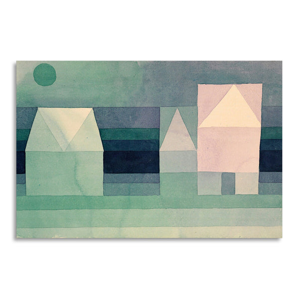 Quadro Stampa su Tela con Telaio in Legno Paul Klee - Three houses