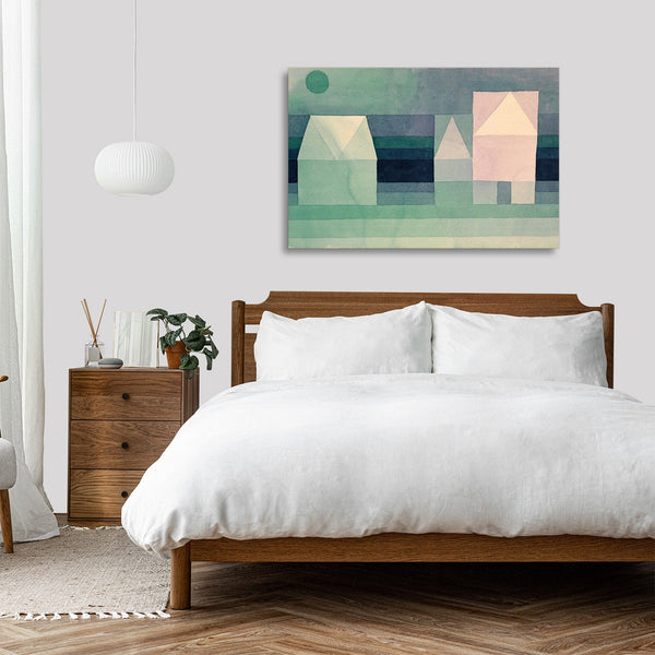 Quadro Stampa su Tela con Telaio in Legno Paul Klee - Three houses