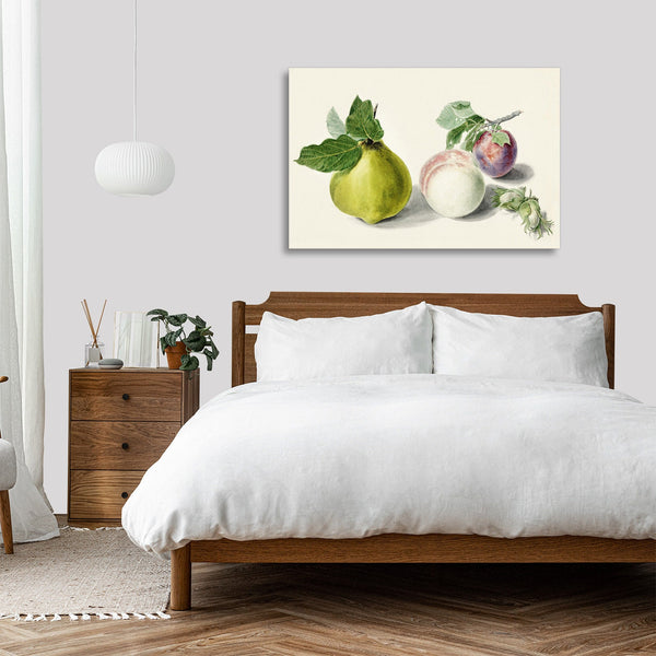 Quadro Stampa su Tela con Telaio in Legno Michiel van Huysum - Pear and plum