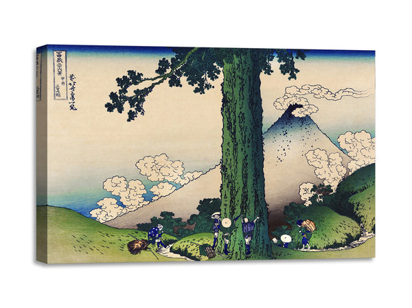 Quadro Stampa su Tela con Telaio in Legno Katsushika Hokusai - Mishima Pass in Kai Province