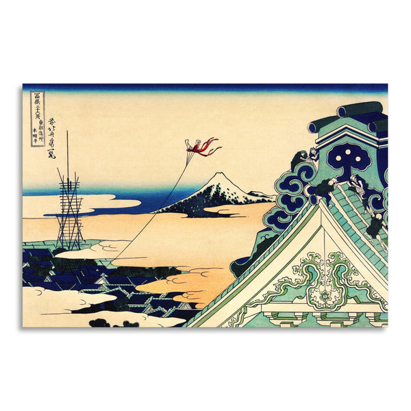 Quadro Stampa su Tela con Telaio in Legno Katsushika Hokusai - Toto Asakusa Honganji
