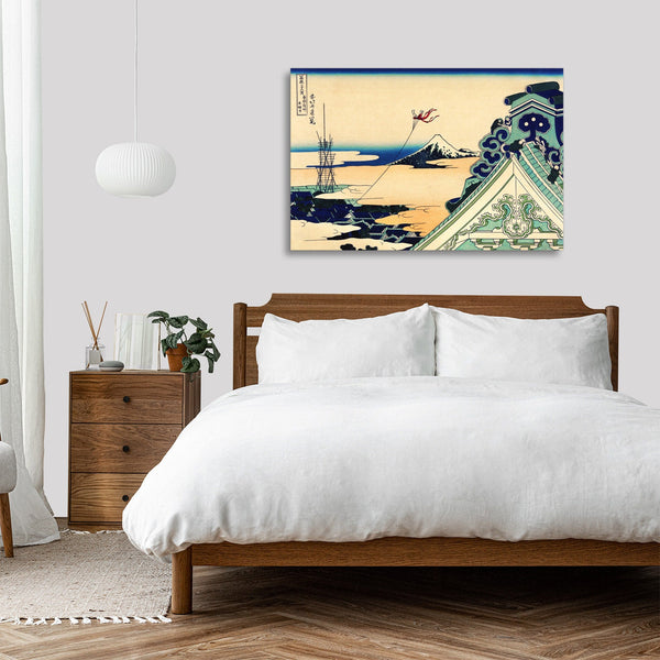 Quadro Stampa su Tela con Telaio in Legno Katsushika Hokusai - Toto Asakusa Honganji