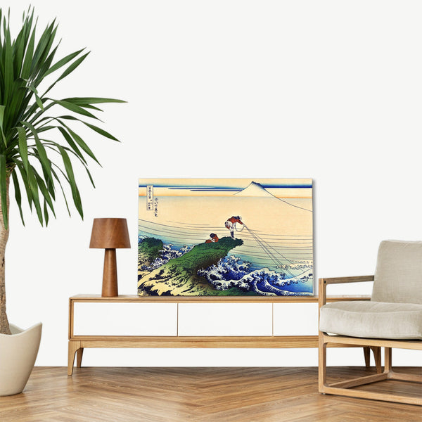 Quadro Stampa su Tela con Telaio in Legno Katsushika Hokusai - Koshu Kajikazawa