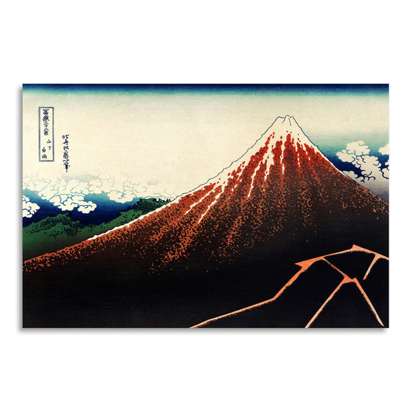 Quadro Stampa su Tela con Telaio in Legno Katsushika Hokusai - Sanka Hakuu