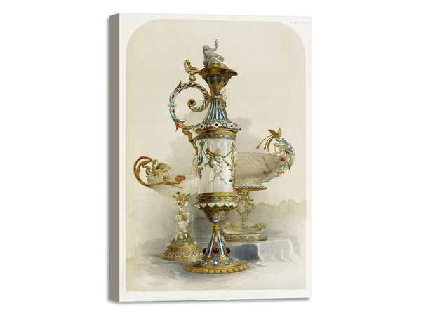 Quadro Stampa su Tela con Telaio in Legno Matthew Digby wyatt - Group of enamelled objects