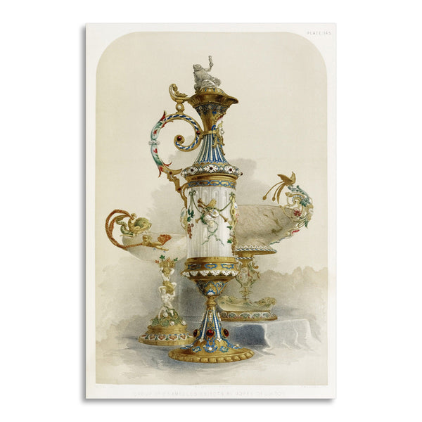 Quadro Stampa su Tela con Telaio in Legno Matthew Digby wyatt - Group of enamelled objects
