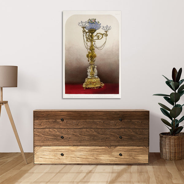 Quadro Stampa su Tela con Telaio in Legno Matthew Digby wyatt - Gas chandelier in brass